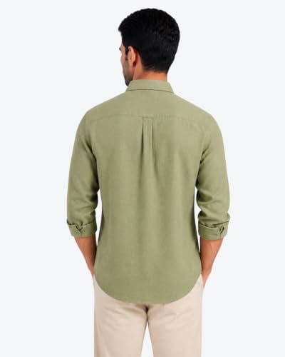 Image of Arvest Men's Solid Linen Casual Shirt | Regular Fit | Breathable | Full Sleeve