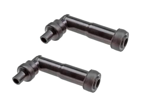 2x Zündkerzenstecker XD05F | 60° abgewinkelt | Entstört 5k Ohm | Passend für Honda CB 1000, Kawasaki ZXR 750, Suzuki GSX 1100, Yamaha FJ 1200 | 10mm & 12mm | Hitzebeständig & wasserdicht