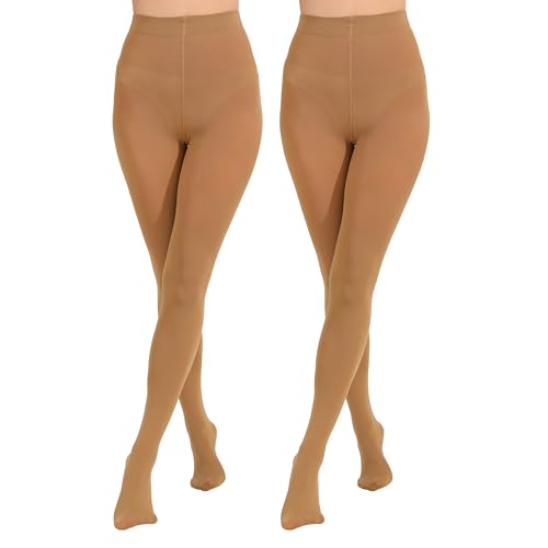 Image of Paralinda 2 Pairs Women's Solid Color Tights 80D, Soft Opaque Microfiber Tights