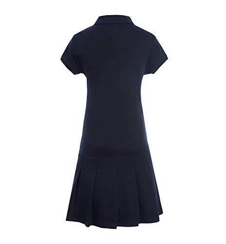 Tommy Hilfiger Girls Short Sleeve Interlock Pleated Polo Dress School Uniform2