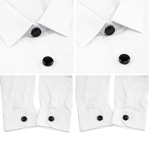 Image of Mens Button Covers Tuxedo Shirt Cufflinks Alternative | Fake cufflinks and alternative fashion jewelry accessories for mens formal business dress shirts suits and groomsmen