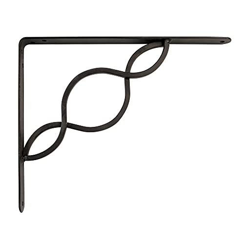Amig - Palomilla para estanterías de pared - Escuadra metálica para baldas - Ángulo para estantes - Soporte estantería - Acero - Color Negro - Medida: 150x125 mm - Peso máx. recomendado: 195 Kg