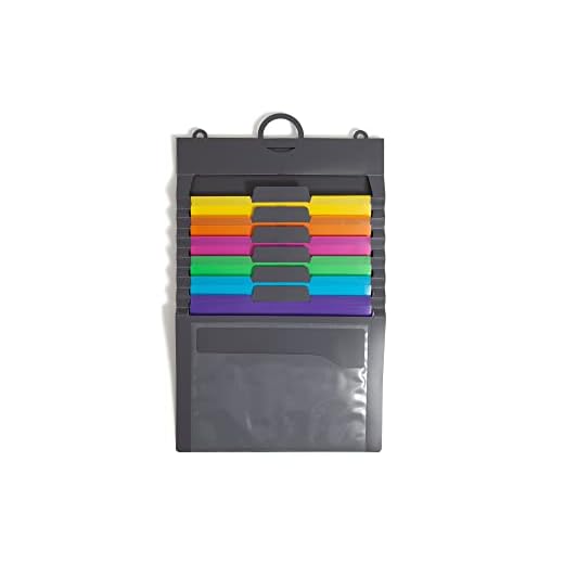 Smead Cascading Wall Organizer, 6 Pockets, Letter Size, Gray/Bright (92060)
