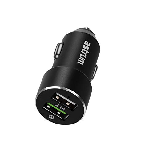 Astrum CC300 Fast Car Charger with Dual USB Ports, Qualcomm QC 3.0 Fast Charging, 5.4A Output, Smart IC Protection, 12V-24V Universal Car Adapter for Smartphones, Tablets & GPS – Black