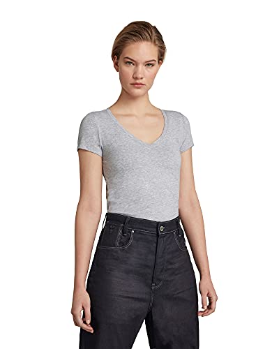 G-Star Raw Base V-Neck Cap Sleeve T-Shirt, Tops Para Mujer, Multicolor Grey Htr D07211-3310-906 , Xxs G-Star Raw Base V-Neck Cap Sleeve T-Shirt, Tops Para Mujer, Multicolor Grey Htr D07211-3310-906 , Xxs