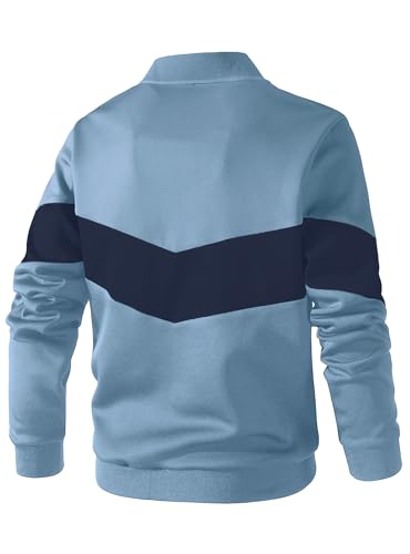 Image of HYPESTFIT Mens Lightweight Jacket Casual Bomber Jacket Color Block Varsity Coat