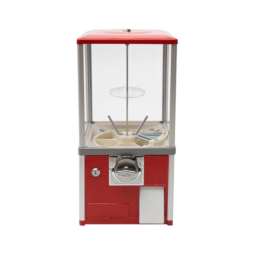 DCEHKR Vending Machine 25¢ Side Coin Vending Machines for Business Candy Gumball Machine Suitable for Selling Small Capsule Toys and Candy/Ships in The USA (Red)