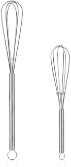 NileHome Mini Whisks Stainless Steel Whisk Set 5" 7" Kitchen Small Wisk Balloon Wire Tiny Whisks for Cooking, Whisking, Blending, Beating, Stirring 2Pack