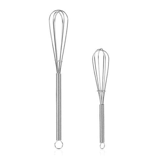 NileHome Mini Whisks Stainless Steel Whisk Set 5" 7" Kitchen Small Wisk Balloon Wire Tiny Whisks for Cooking, Whisking, Blending, Beating, Stirring 2Pack