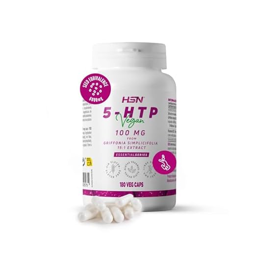 HSN 5-HTP 100mg | 180 Cápsulas Vegetales | equivalencia 6000mg Extracto de Semilla de Griffonia simplicifolia | 5 HTP (5-hidroxi-L-triptófano) 15x Veces Más Concentrado | No-GMO, Vegano, Sin Gluten