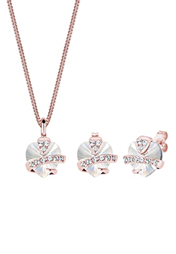 Regalo ideal de plata de ley: juego de collar y pendientes con cristales