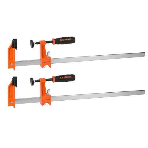 Image of Jorgensen 24 inch Heavy-Duty Steel Bar Clamp Set, 1000 lbs Load Limit, 2-Pack