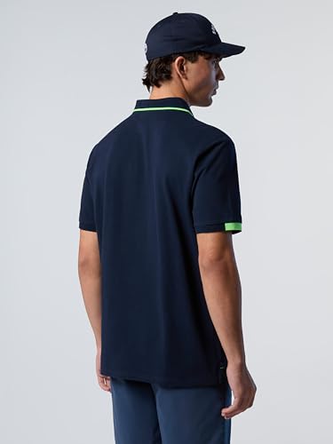 Polo North Sails piqué de coton boutons classiques liserés fluo - 3
