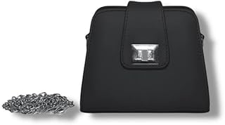 شنطة كروس نسائية أنيقة – اسود بتصميم عصري وسلسلة معدن