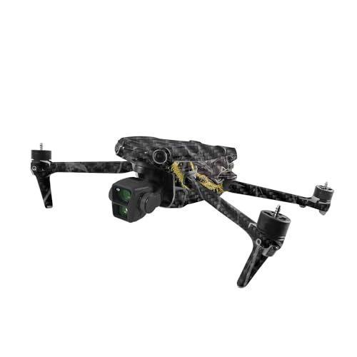 Image of MightySkins Carbon Fiber Skin Compatible with DJI Air 3 - Black Marble Glitter | Protective, Durable Textured Carbon Fiber Finish | Easy to Apply