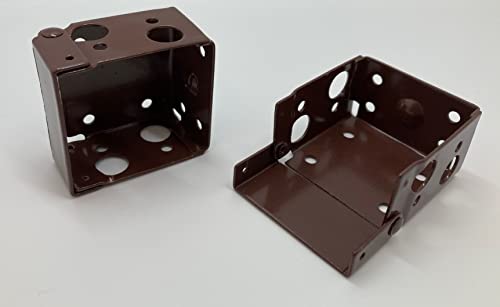 Pair of End Fitting Brackets for 35mm/1½" Venetian/Wood Blind white/beige/brown (VN1011) (Dark Brown), 44mm x 41mm