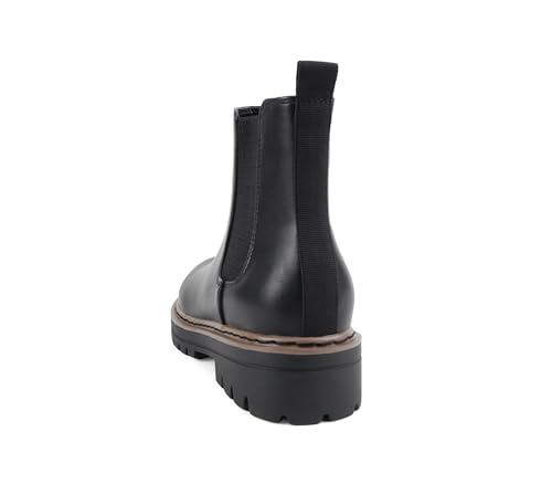 Image of Soda Pilot ~ Women Lug Sole Low Heel Chelsea Fashion Ankle Bootie w /Double Elastic Gore
