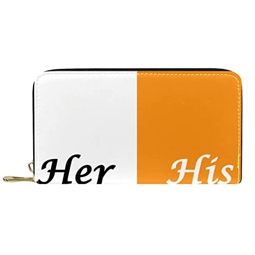 Portafoglio Her Side and His Side - Portafogli personalizzabile Multicolore in classico con zip lungo pelle