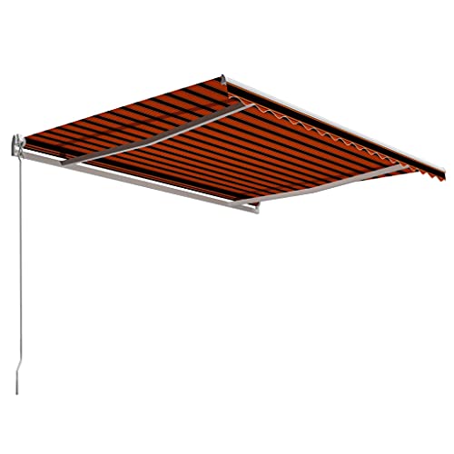 vidaXL Markise Einziehbar Handbetrieben Gelenkarmmarkise Balkonmarkise Sonnenschutz Sichtschutz Terrasse Balkon 400x300cm Orange Braun