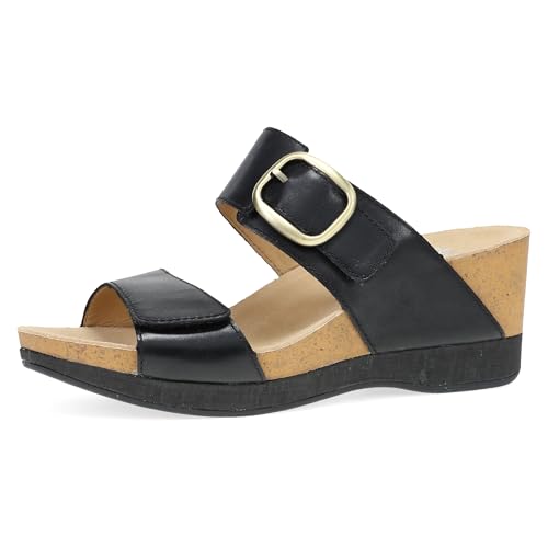 Dansko Shannon Slip-On Wedge Sandal for Women - Cork/EVA Wedge with Arch Support -Fully Adjustable...