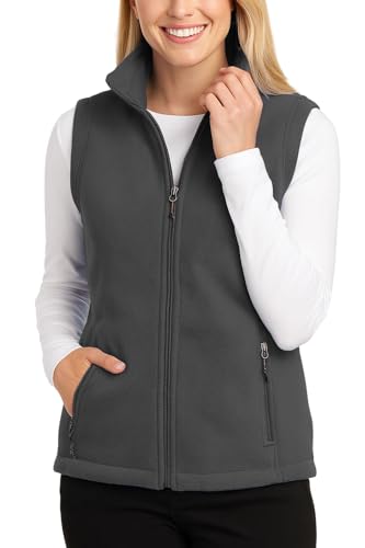 JustBlanks Womens Full-Zip Midweight Vests Value Fleece Vest