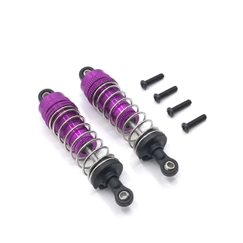 YONMFRDS For WLtoys 144010 144001 144002 124016 124017 124018 124019 2PCS Metal Upgrade External For Spring Hydraulic Shock RC Car Parts RC Car DIY Parts(Purple)