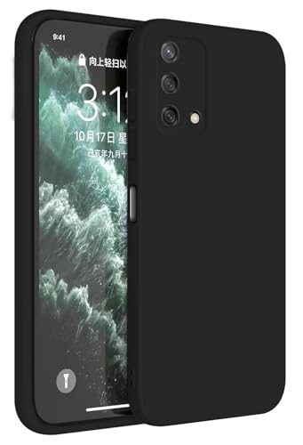 Topme Funda para OPPO A74 (4G) (6.43' Inches) Carcasa Caja Case Estuche, Funda Protectora de Piel de Silicona TPU - Negro
