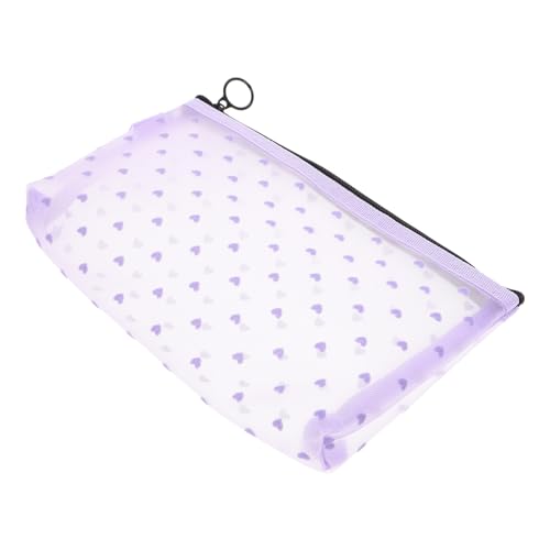 Yardwe Trousse de Maquillage Mesh Transparent Petit Modèle Pochette de Voyage Légère et Douce Sac de Rangement Maquillage Femme Design Mignon et Pratique pour Camping et Fitness