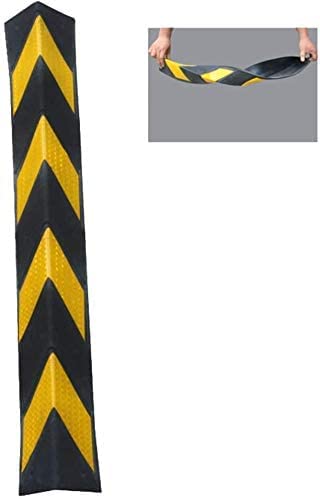 ABBASALI Car Parking Protector Garage and Warehouse Columns Wall Warning Rubber Corner Guard, Bumper Protectors and Anti-scratch Rubber, Yellow & Black, Corner Guards, 80x9x9 cm