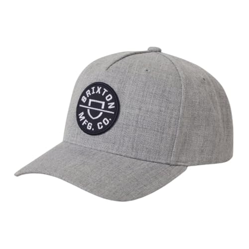 Image of Brixton, Crest C MP Snapback Hat, Light Heather Grey /Light Heath, One Size