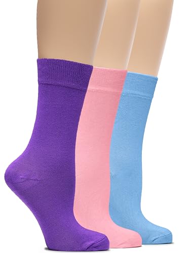 Hugh Ugoli Womens Rayon Derived from Bamboo Dress Socks, Extremely Soft, Thin, Crew Socks for Business Trouser Casual