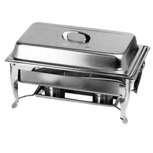 A-to-Z Supply SLRCF005 Chafer, 8 Quart, Full-Size, dripless Water pan, Lift-Off Cover, Fuel Holder and Plate, Foldable Rack, 2 Clip Holders, Stainless Steel, Mirror-Finish