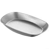 Bandeja de acero inoxidable 304 Vintage Camping Plate para barbacoa postre y comidas al aire libre, rectangular, 25,5 x 16 cm (plata1)