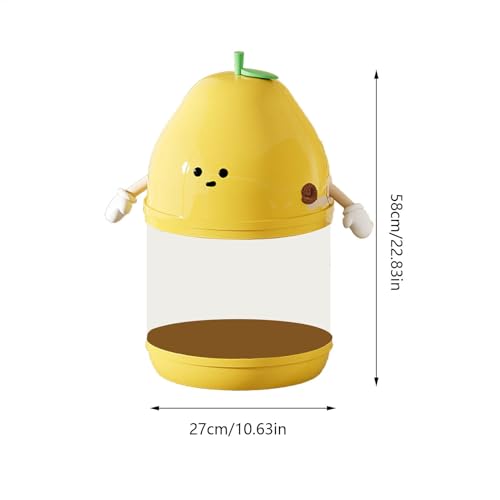 Couvercle de rangement de peluches sur tube vertical transparent