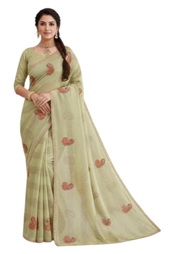 Image of Yashika Women's Georgette Art Silk Bandhej Zari Work Embroidered Saree | Women Sari
