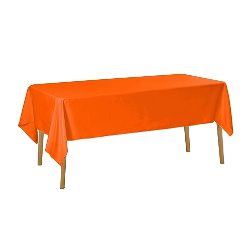 Cupuamon Rectangle Tablecloth 60x102 inch Washable Polyester Fabric Table Cloth for Wedding Party Dining Banquet Decoration（60x102, Orange） by Cupuamon - Image 2