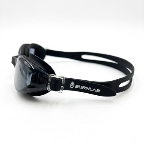 Image of BURNLAB Swimming Goggles with Power Lens for Clear Underwater Vision, Adjustable Fit, Unisex (Black PW 1.5)