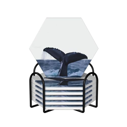 Dessous de verre céramique avec support support liège table lot de 6 - 2