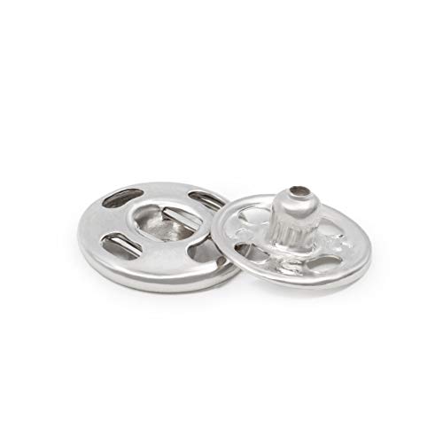 Dritz Sew-On Snaps, Size 1 - Nickel Plated Brass - 10 Ct.