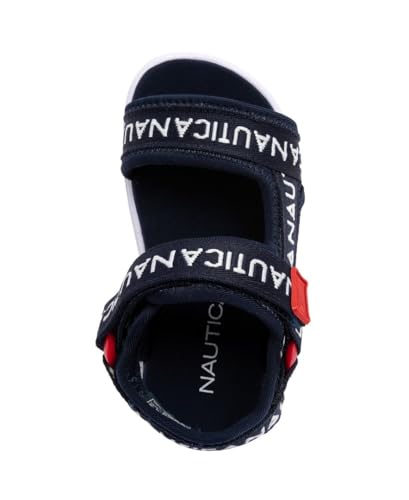 Image of Nautica Toddler Boys Sport Sandals - Lightweight Athletic Open-Toe Summer Shoes with Dual Adjustable Hook and Loop Straps for Outdoor Play, Beach, and Water