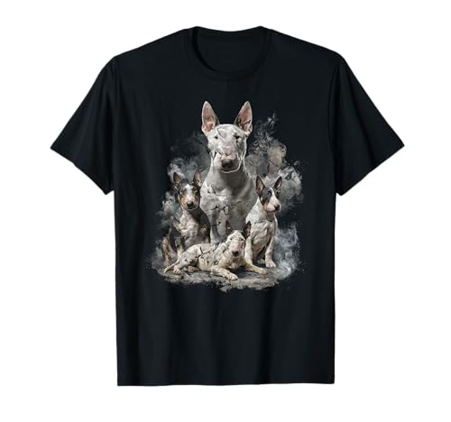 Lindo bull terrier arte para hombres y mujeres bull terrier amante de los perros Camiseta