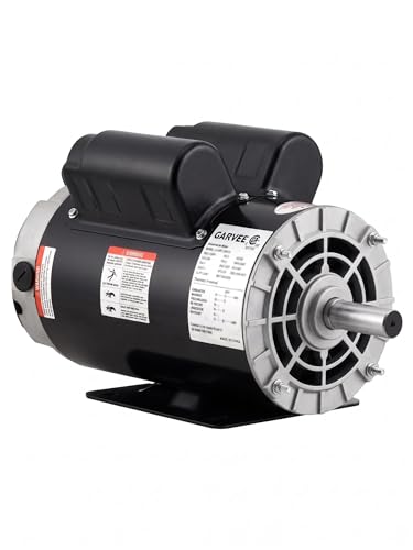 5HP SPL Air Compressor Electric Motor 230V 20Amps 3450 RPM 56 Frame 5/8 Keyed Shaft Copper Clad Aluminum ODP CW/CCW Commercial Duty for Air Compressors