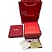 Imagen de ROUREOX Caja Regalo Reloj Mujer Cofre Cuadrado Rojo Diseño Elegante Soporte Protector Regalo Aniversario Boda para Cartier Red Box