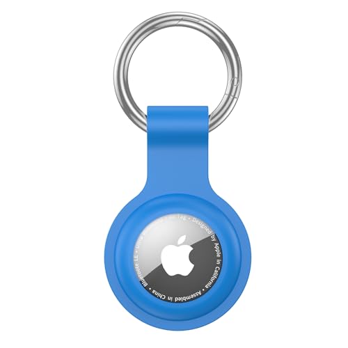 Étui pour Airtag avec porte-clés anti-perte accessoire de protection bleu