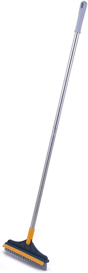 Long Rod Cleaning Brush,Floor Scrub Brush with Detachable Long Handle 120° Rotating Shower Floor Scrubber Household Cleaning Brush for Bathroom Kitchen (Yellow-Green)