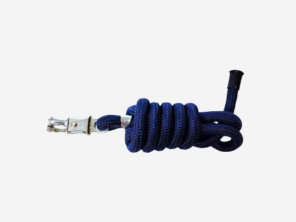 Cwell Equine Premiere Premium 2 meter panic hook Navy lead rope (NAVY) - Image 2