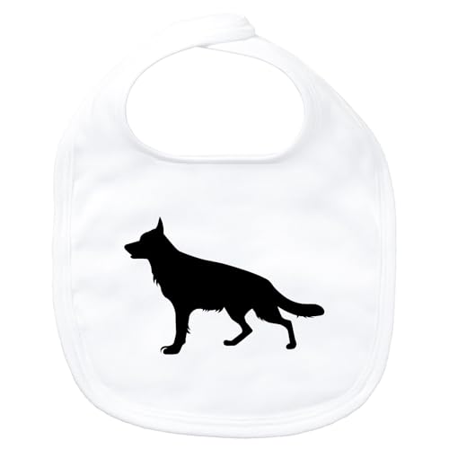 Huuraa Baby Lätzchen Deutscher Schäferhund Silhouette Geschenk White Bio Baumwolle Deutscher Schäferhund Präsent