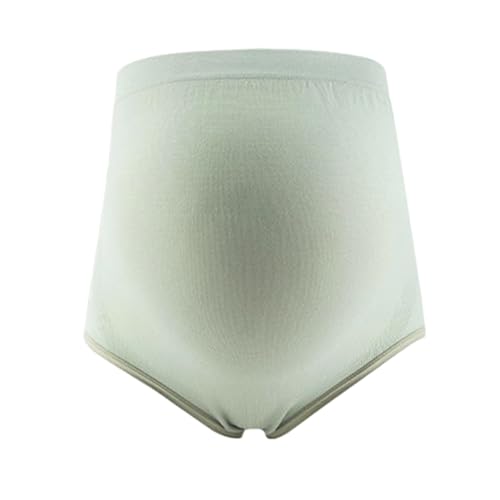 YROHGKPN Overbump - Ropa interior de maternidad de cintura alta, sin dejar rastros, bragas suaves, bragas de sujeción abdominal, ropa interior de cintura alta, verde, Increase the size