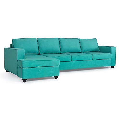 Image of Wakefit Sofa Set | 3 Year Warranty | Sofa 3 Seater, 3 Seater Sofa for Living Room, Wooden Sofa Set, 3 Seater + Left Aligned, Sofa for Living Room - Napper(Linen Charm : Linen Charm Lagoon)