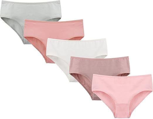 Sunflux® Women Panties Mid Rise Soft Cotton Bikini Underwear Multicolored 5 Pack-picture-26